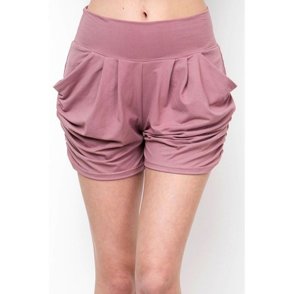 World of Leggings Buttery Smooth Solid Basic Plus Size Harem Shorts